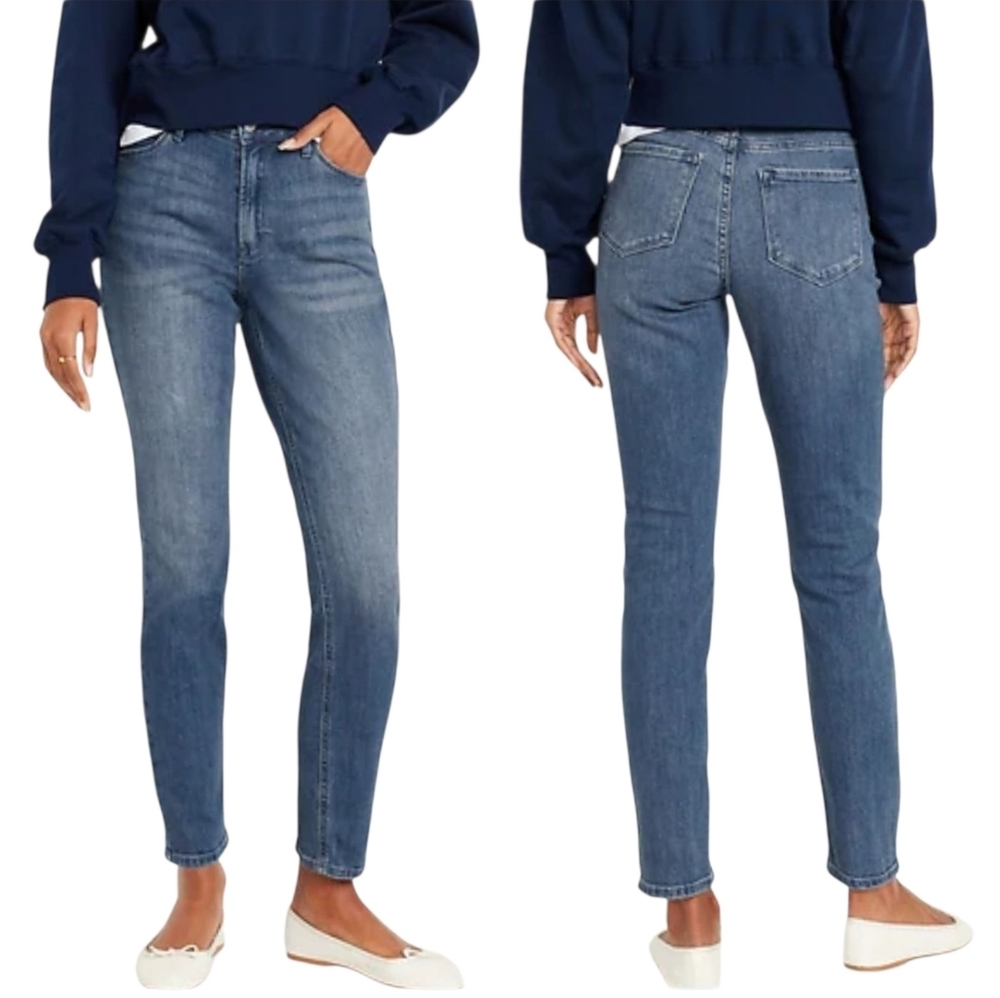 Old Navy Women's High-Waisted Wow Straight Ankle Jeans Size 10